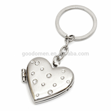 diamond crystal glitter powder hard enameling heart love shaped valentine's day keyring