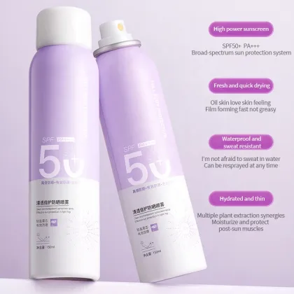 Wholesale OEM Sport SPF 50 Sunscreen Spray 150ml