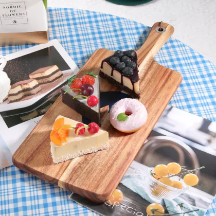 acacia wood cheese cutting board with handle