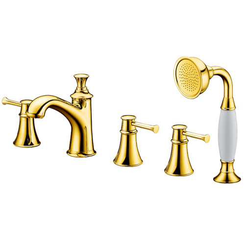 Deck Mount Roman Tub Faucet With Sprayer