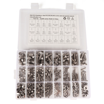 BAJUTU: Wholesale / Dropshipping- 520pcs M3 M4 M5 M6 X 8/12/16/20MM 304 Stainless Steel Hex Socket Head Cap Machine Screws Kit