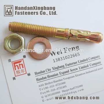 china hebei din M24 wedge anchor through bolt with zinc plated