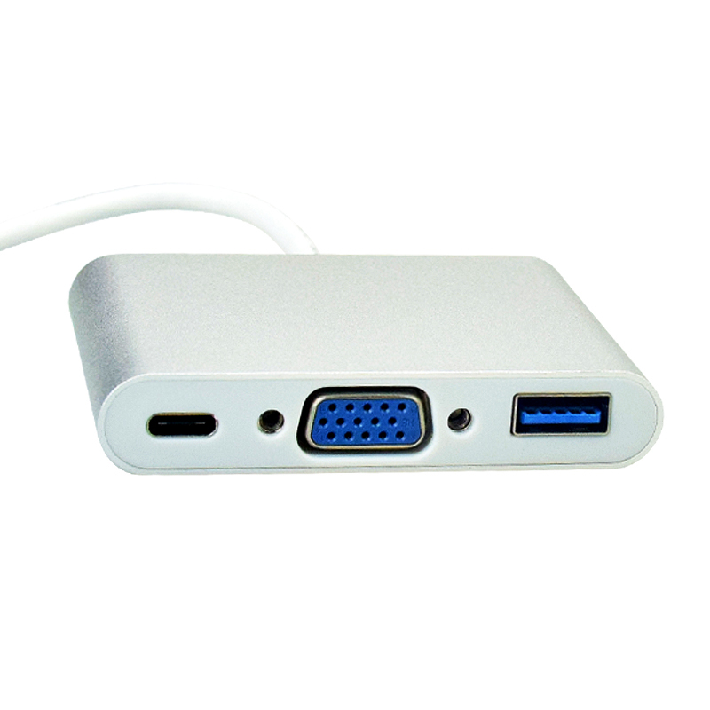 اكتب C إلى VGA / PD / USB3.0 شاحن USB