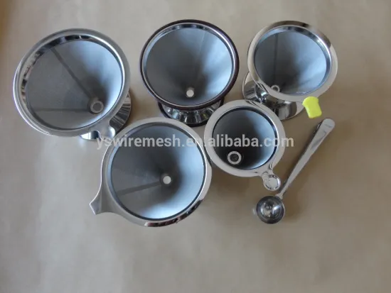 YS manufacturer Stainless Steel Pour Over Coffee Dripper Maker with Stand- Coffee Filter and Brewer with Coffee Scoop with Clip