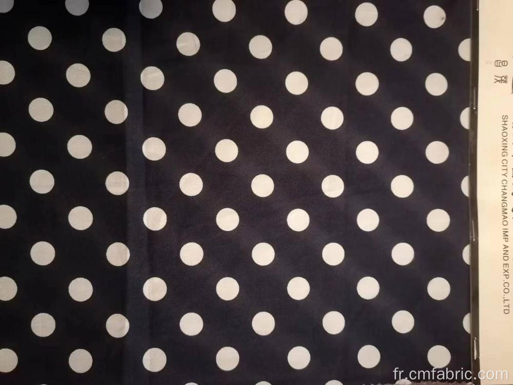 Tissu imprimé Polkadot 100% Cotton Twill 145 gsm