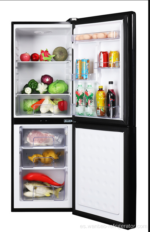 Refrigerador de alimentos de doble puerta para descongelar con refrigerante