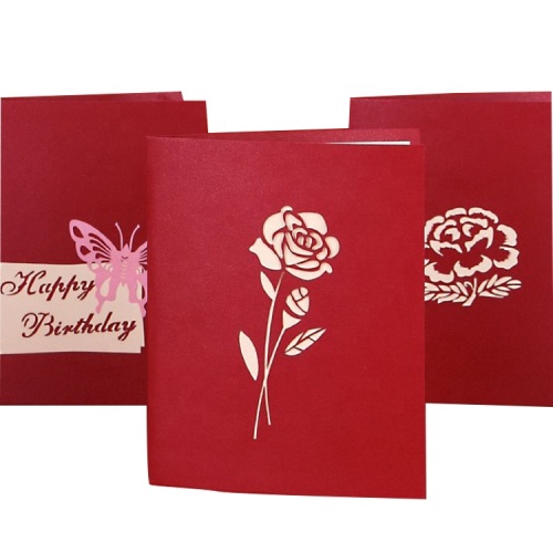 Customized printing 3D pop up envelop greeting card