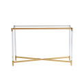 Mesa de consola moderna con marco de acero con acento de oro
