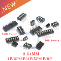 5Pcs/lot DIP switch Toggle Switches 2.54mm SMD 1P/2P/3P/4P/5P/6P/8P black 2.54MM SMD Switch Gold Plated Pin