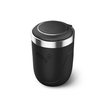 Creative Push-Type Car Ashtray with LED and Stainless Steel Inner Pot