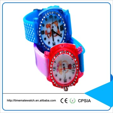 cute children wrist watch japan movt diamond quartz watch Kids silicone watch