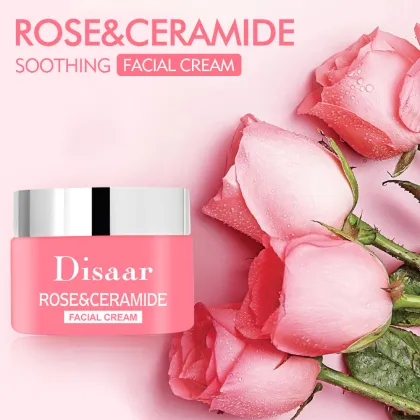 Rose & Ceramide Facial Cream - Vitamin E Skin Nourishing Moisturizer