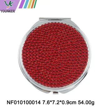 Mini crystal drill folding makeup mirror