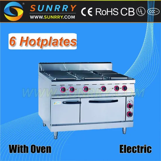 Heavy duty floor type electric oven with hot plate heating elements
