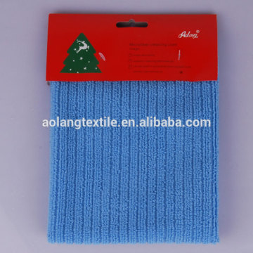 cheap supermarket sell 80% polyester 20% polyamide striped microfiber cleaning cloth
