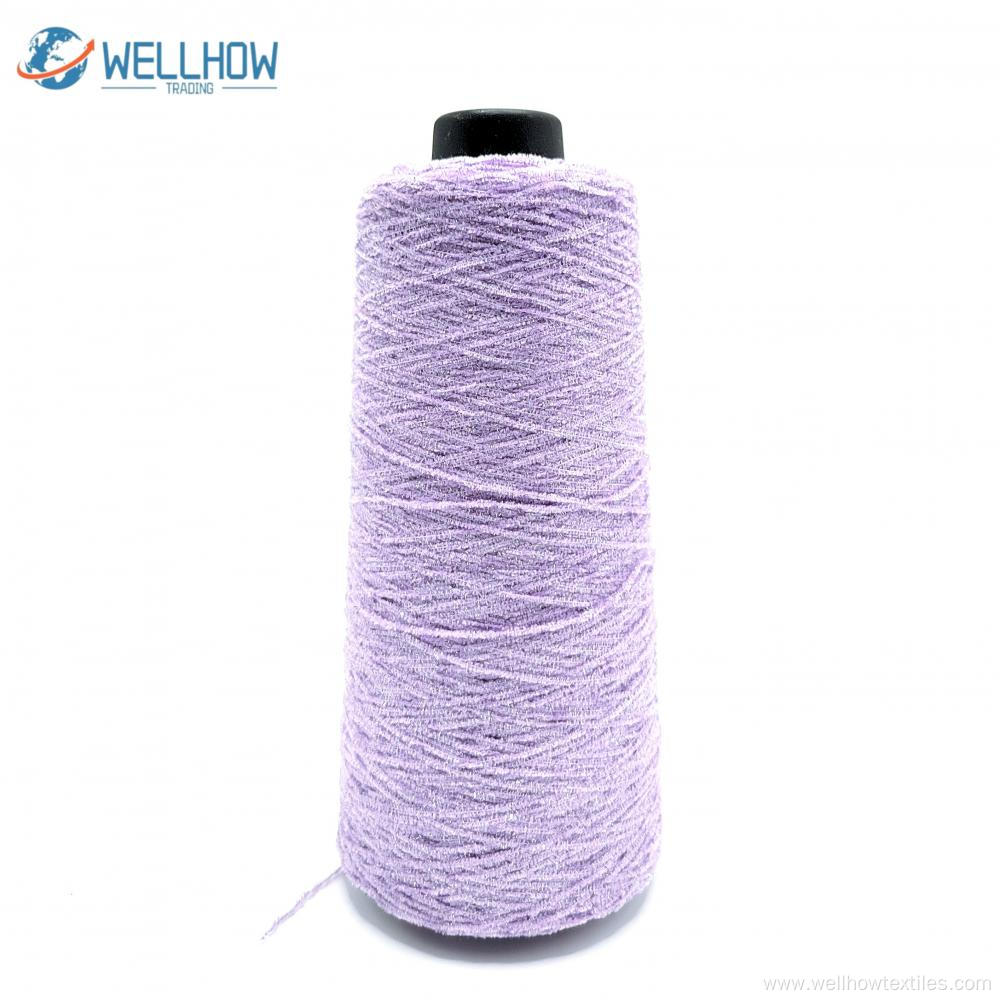 100% Polyester Chenille Yarn with Silver Thread