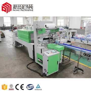 Box Sleeve Wrapping and Shrink Packing Line: Carton Sleeve Wrapping Film and Shrinking Machine