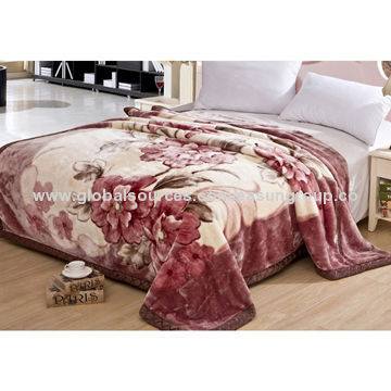 Hot Sale Polyester Raschel Blanket with Different Pattern