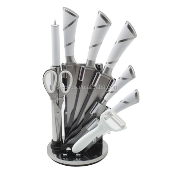 Set pisau dapur 8-piece profesional dengan pemegang penyimpanan akrilik