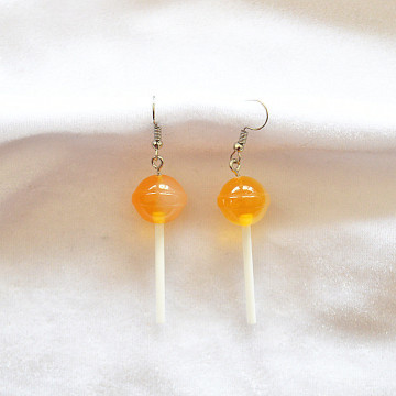 Cute Food Item Earrings: Acrylic Lollipop Shape Earrings for Women