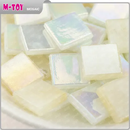 SJ199 white ice jade 15x15 transparent glass sculpture wall art