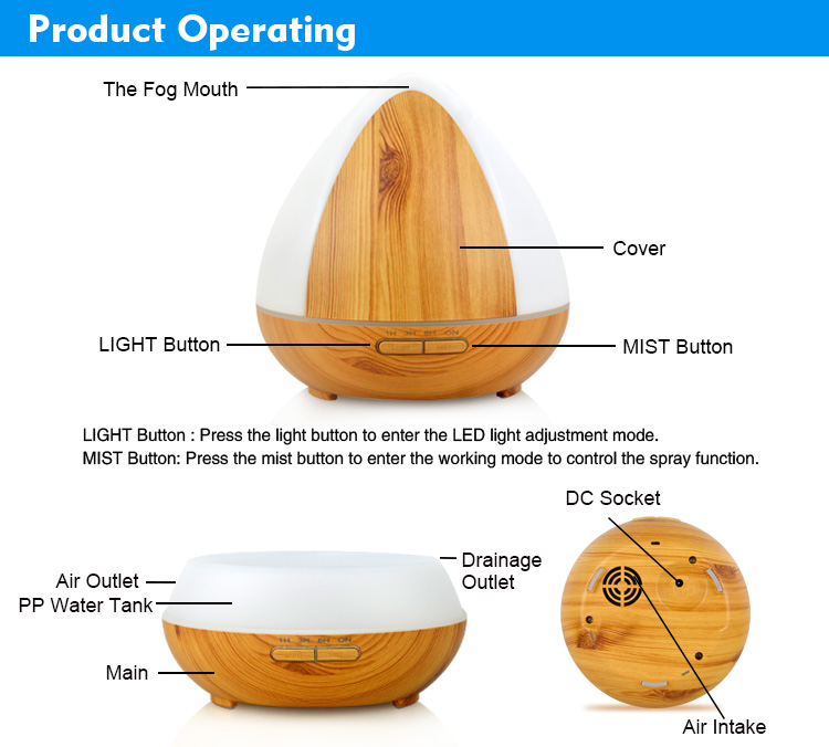 300ml aroma essential oil diffuser