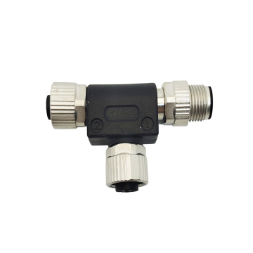 M12 Female to Male 5-pole T Connector