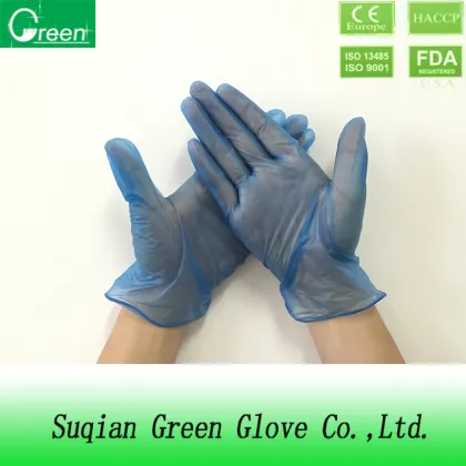 vinyl gloves blue color pvc glove