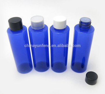 5oz 150ml square shoulder blue plastic body lotion bottle with screw cap