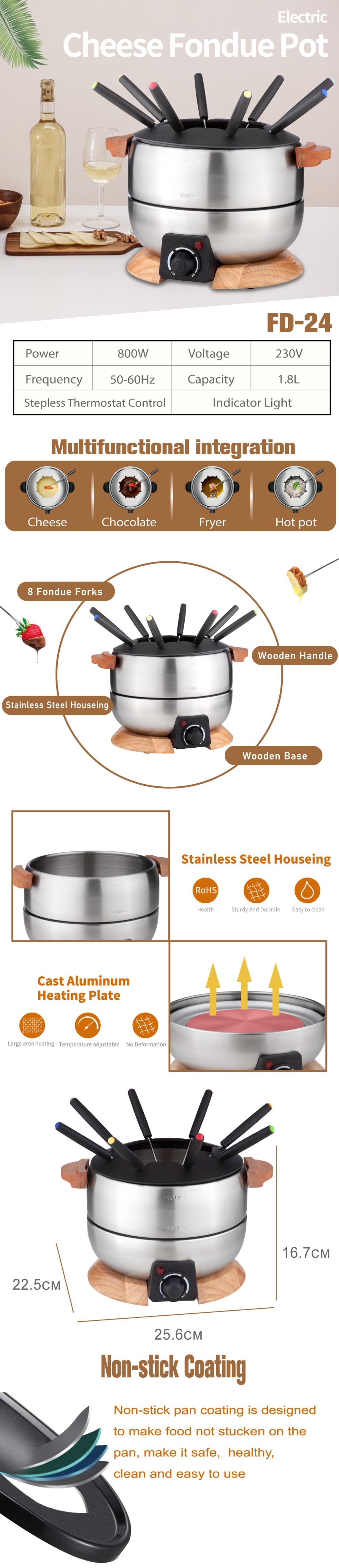 Fondue Set With Wooden Handle Fd 24