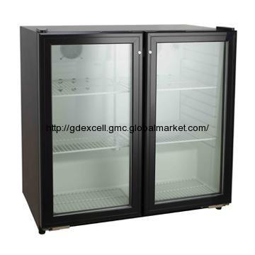 Self-closing swing doors bar cooler