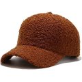 Winter Baseball Cap for Women Fleece Solid Color