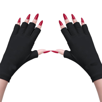 Professional UV Protection Art Skin Care Fingerless Gloves for Gel Nail Lamp Treatment
