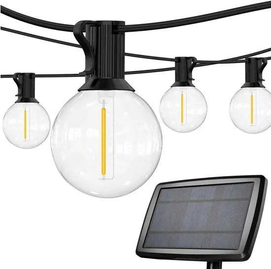 8M LED Christmas Solar String Lights - Outdoor Commercial Bulb Decorative Light Edison Bulb Fairy Lamp for Decoration