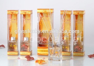 Cheap hotsale perfume diffuser glass bottles with colorful packing in many sizes