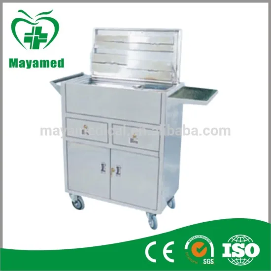 MY-R046 Hospital stainless steel medical rolling carts Emergency Treatment trolley Cart