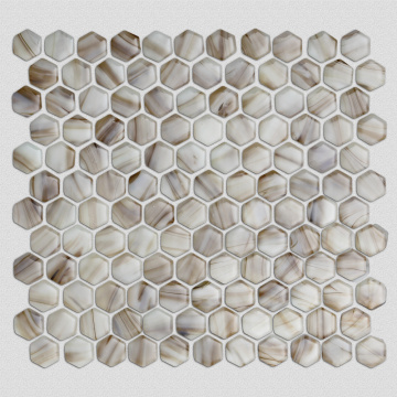 Tan Glass Mosaic Tấm gạch nghệ thuật để bán