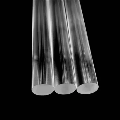 Custom Quartz Glass Solid Cylindrical Rods & Light Guide Quartz Glass Rods in Various Sizes