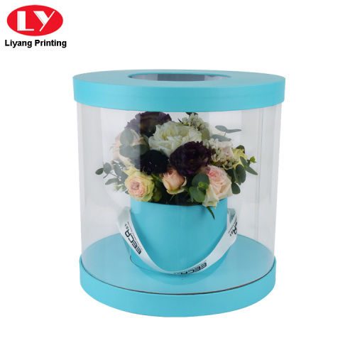 Custom Circle Pvc Flower Boxy z logo Valentine