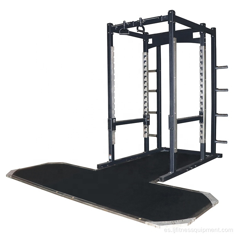 Ratería de sentadillas de jaula de potencia de levantamiento de pesas con plataforma