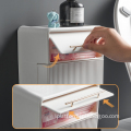 Modern Design Plastic Paper Holder with Storage Drawer for Bathroom (No Drilling Needed)