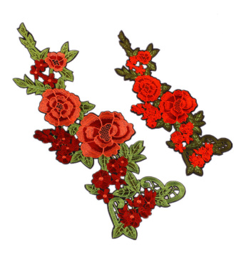 Wholesale Custom Large Embroidered Lace Flower Patches for Clothing