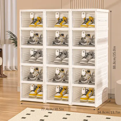 Foldable Five-Tier Shoe Storage Cabinet with Compact Design