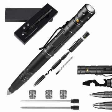 Outdoorsman's Ultimate Survival Tool: Outdoor Multi-Function EDC Tactical Pen with LED Flashlight, Self-Defense Capabilities & Glass Breaker