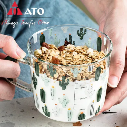500ml Qute Scale Glass Breakfast Milk Coffe Cup