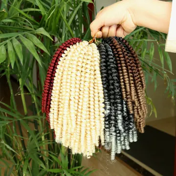 Synthetic spring twist for faux locs extension ombre crochet braids human 12 inches spring twist hair