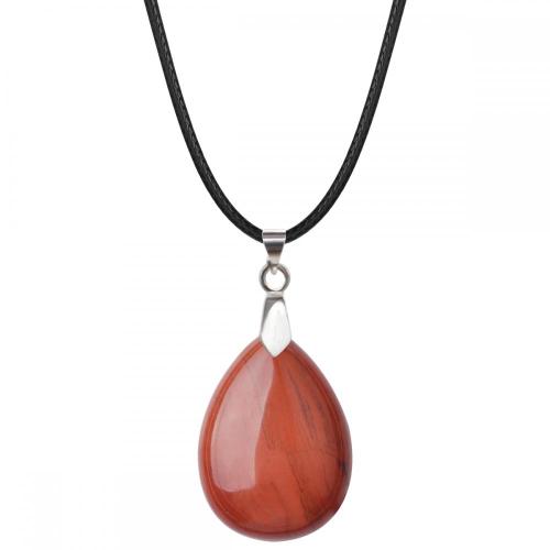 Rose Quartz 25x35mm Teardrop Pendant Necklace women Men