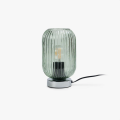 Fluted Glass Table Lamp with Ribbed Accent