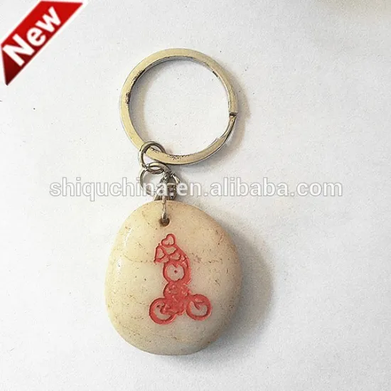 wholesale engraved stone keychain