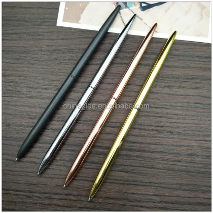 Rose Gold Thin Wedding Hotel Cross Brass Ballpoint Pen